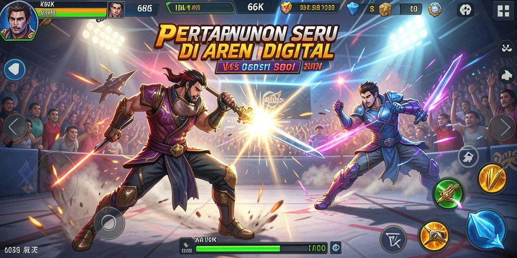 Tampilan pertarungan mendebarkan dalam game 66K.