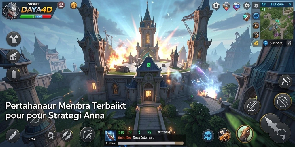 Tampilan gameplay DAYA4D yang seru dalam pertahanan menara.