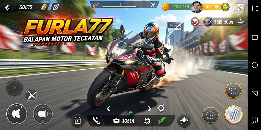 Gameplay balapan motor yang mendebarkan dan penuh tantangan.