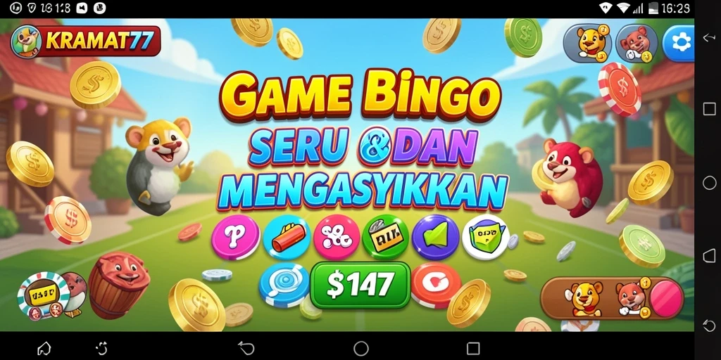 Screenshot gameplay KRAMAT77 yang menunjukkan suasana bermain Bingo yang seru.