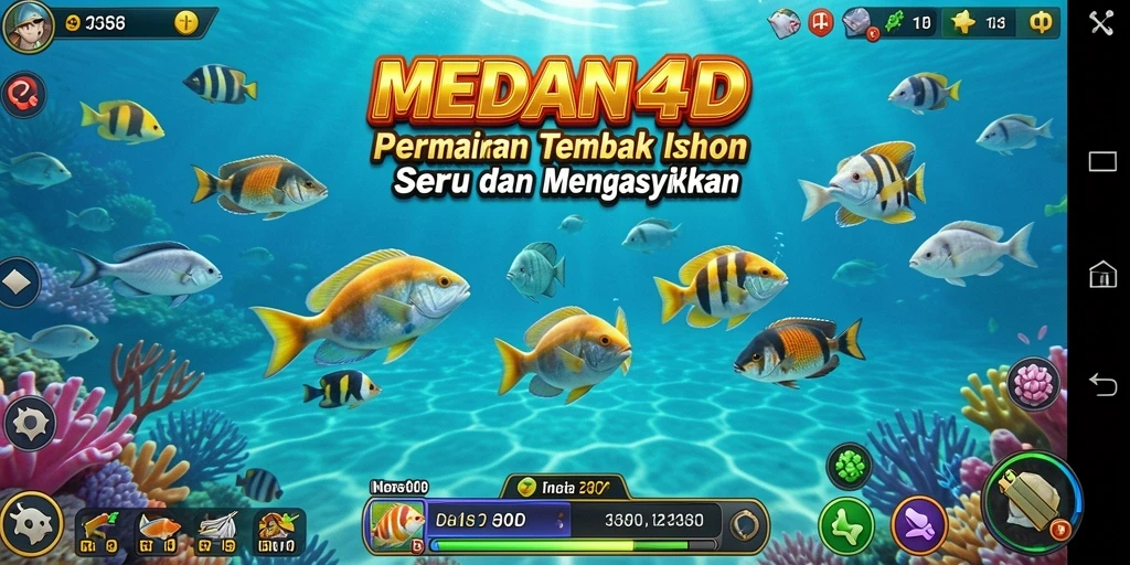 Tampilan gameplay MEDAN4D dengan aksi tembak ikan yang menegangkan.