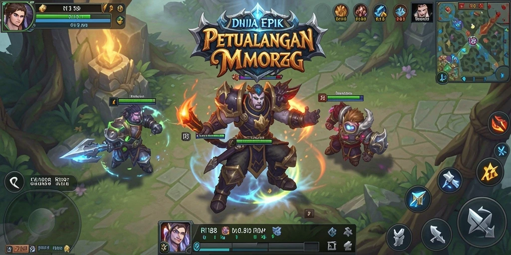 Screenshot permainan RI188 menampilkan aksi seru dalam dunia MMORPG.