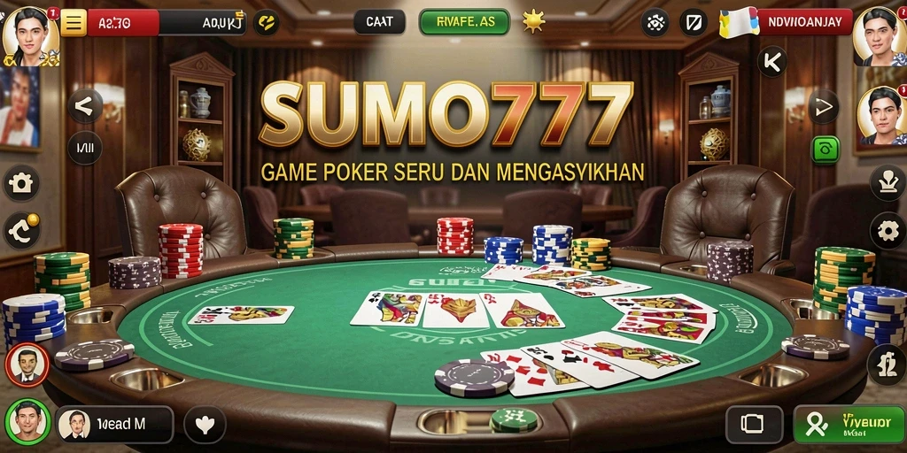 Tampilan gameplay poker yang menegangkan dan penuh strategi.