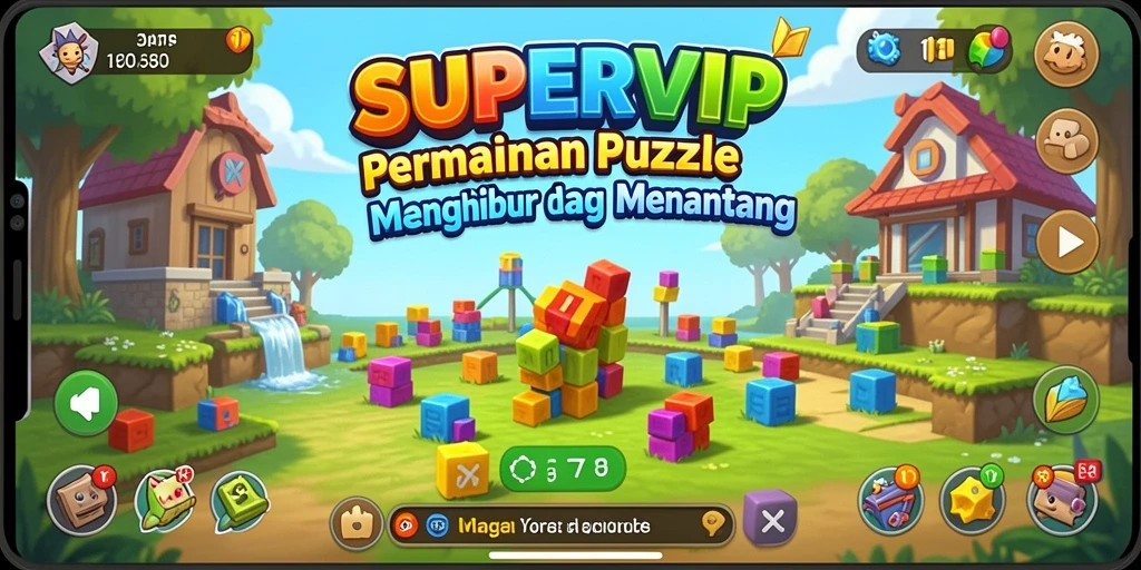 Tampilan gameplay SUPERVIP dengan teka-teki yang menarik.