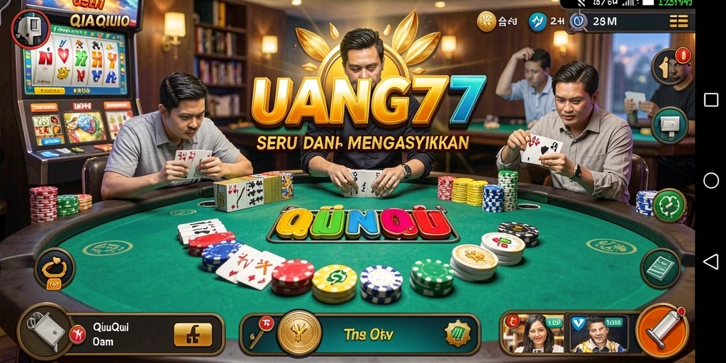 Tampilan menawan dari gameplay QiuQiu di UANG77.