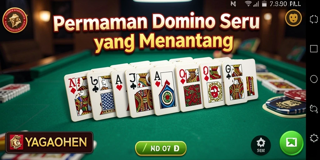 Screenshot utama YAGAOHEN menampilkan gameplay domino yang seru dan interaktif.